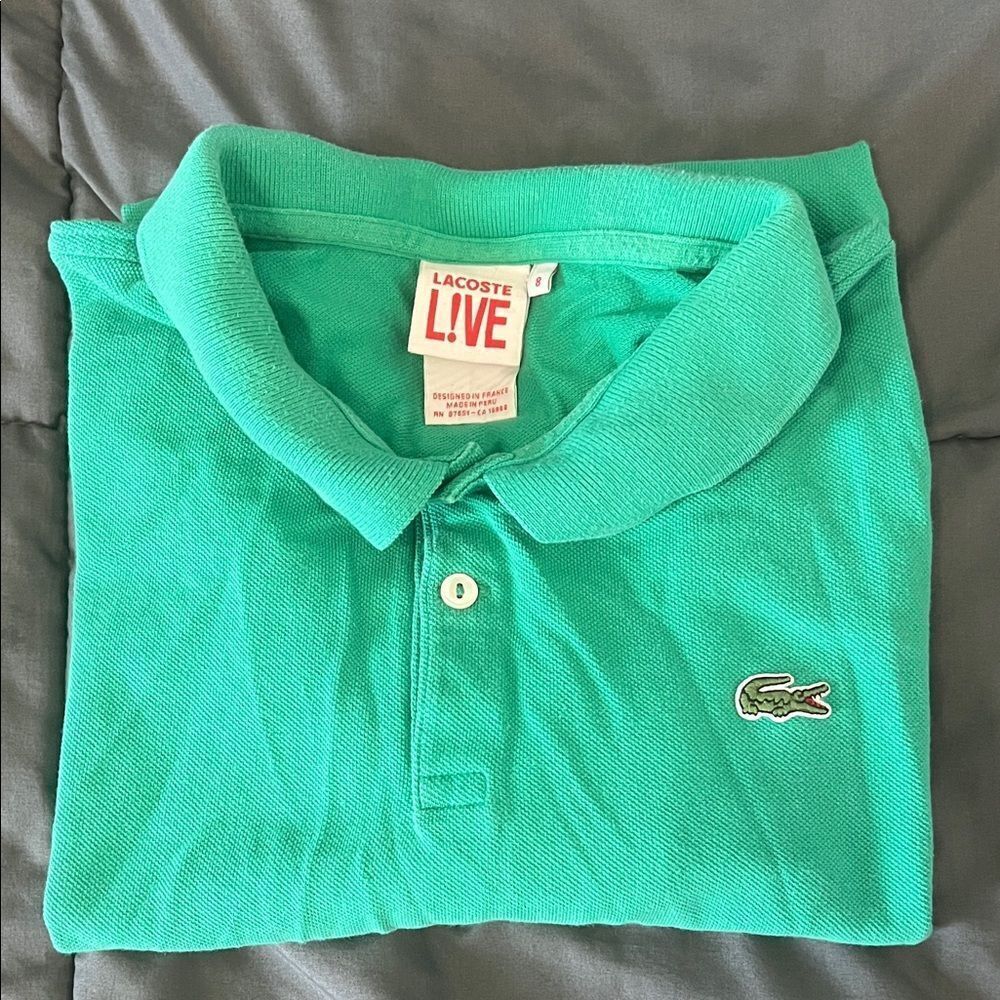 Lacoste Live Short Sleeve Polo Green Size 8 = 2XL *Measures Small